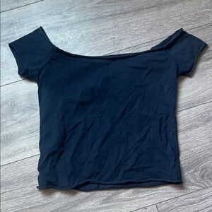 Brandy Melville off shoulder navy blue top